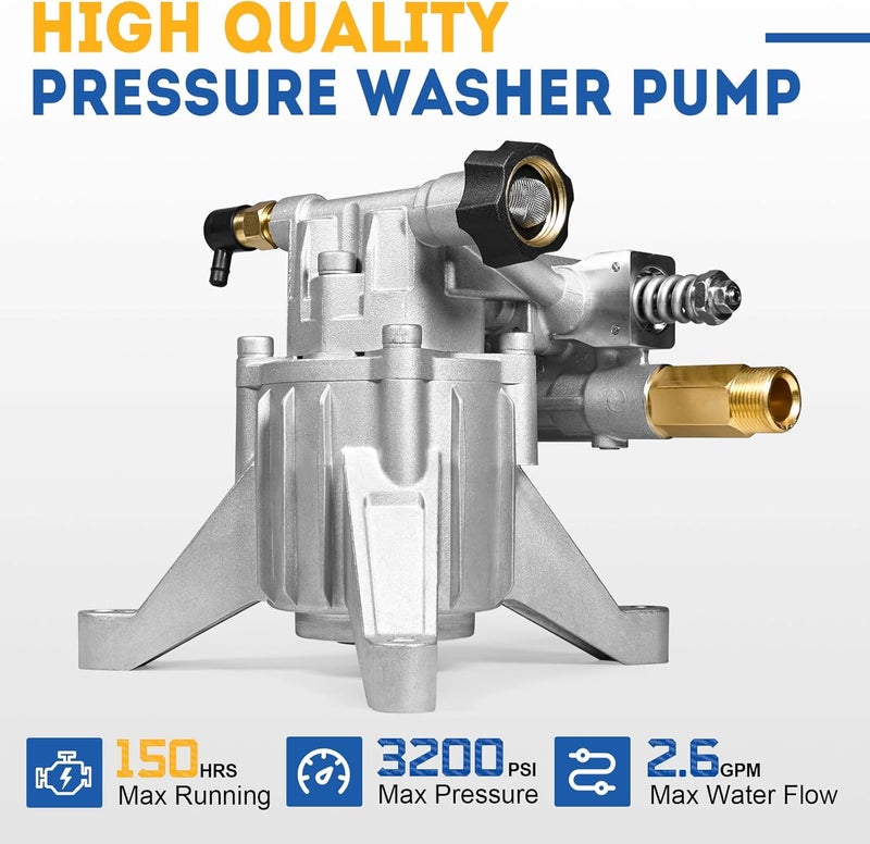 TOOLCY 7/8" Shaft Vertical Pressure Washer Pump - Rear Inlet/Outlet Max 3100 PSI @ 2.5 GPM OEM & Power Washer Pump for Gas Washer, More Replacement for Simpson, Ryobi, Honda etc - Image 5